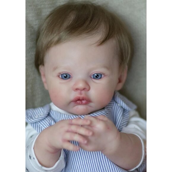 🆕18 inch Soft Vinyl Body Newborn Baby Doll Meadow Boy with Blue Eyes Baby - Picture 6 of 7